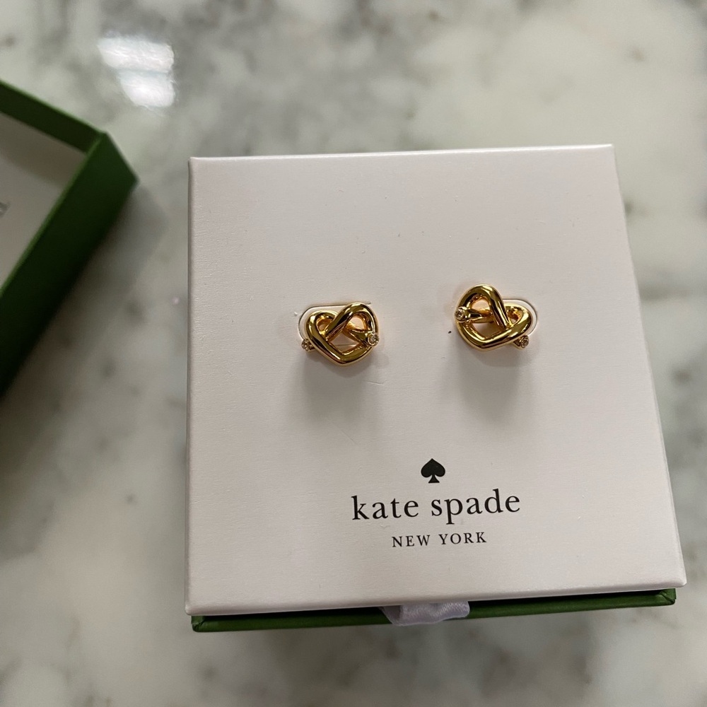 Kate Spade Loves Me Knot Gold Stud Earrings